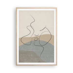 Póster en marco roble claro - Como una pincelada - 70x100 cm