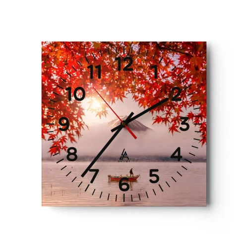Reloj de pared - Reloj de vidrio - Estilo japonés - 40x40 cm
