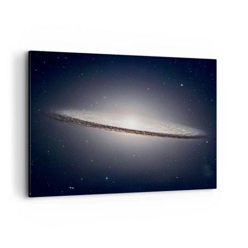 Cuadro sobre lienzo - Impresión de Imagen - Una galaxia espiral con el espacio estrellado como telón de fondo. - 100x70cm - Érase una vez en una galaxia muy, muy lejana.... - Decoración de pared moderna para salón y dormitorio ARTTOR