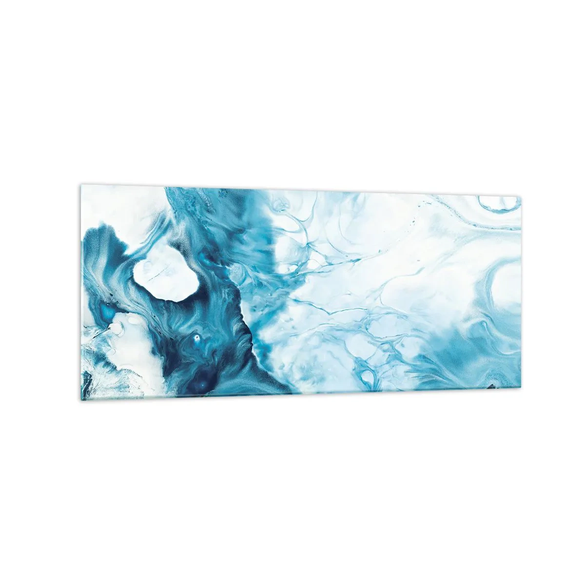 Cuadro sobre vidrio - Impresiones sobre Vidrio - Patrón abstracto en tonos azules - 120x50cm - Un concierto azul - Decoración de pared moderna para salón y dormitorio ARTTOR