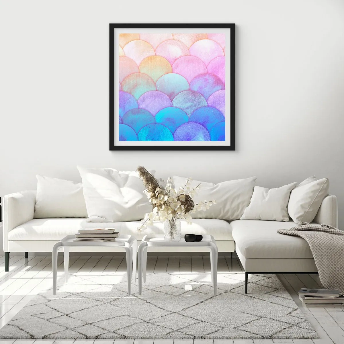 Póster en marco negro - Concha de perla - 50x50 cm