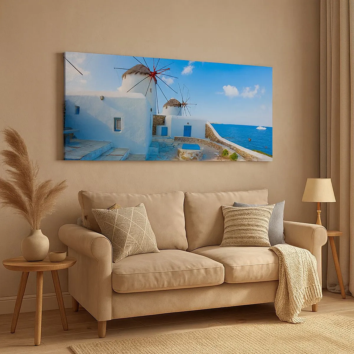 Cuadro sobre lienzo - Impresión de Imagen - Viento azul marino - 100x40 cm