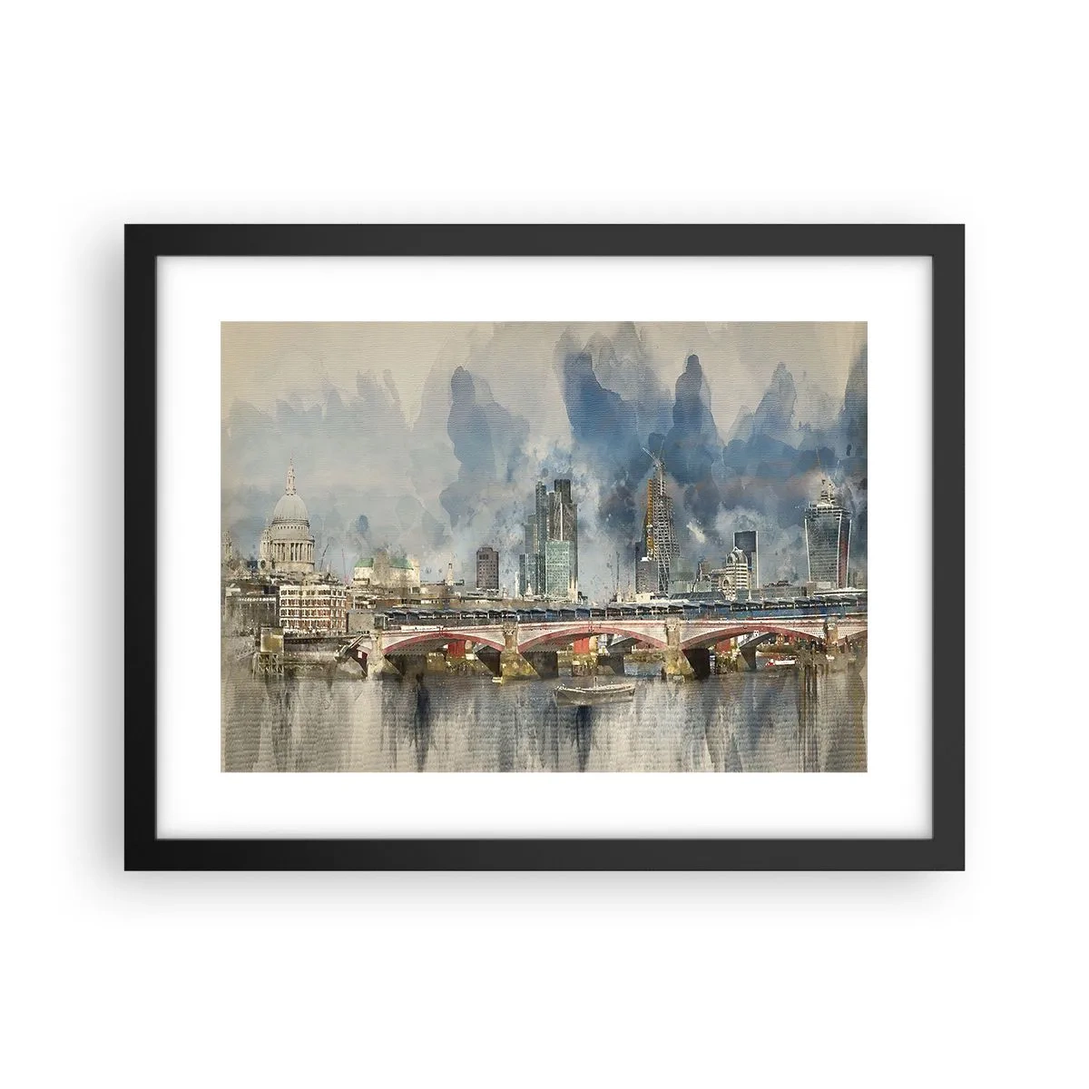 Póster en marco negro - Londres en todo su esplendor - 40x30 cm