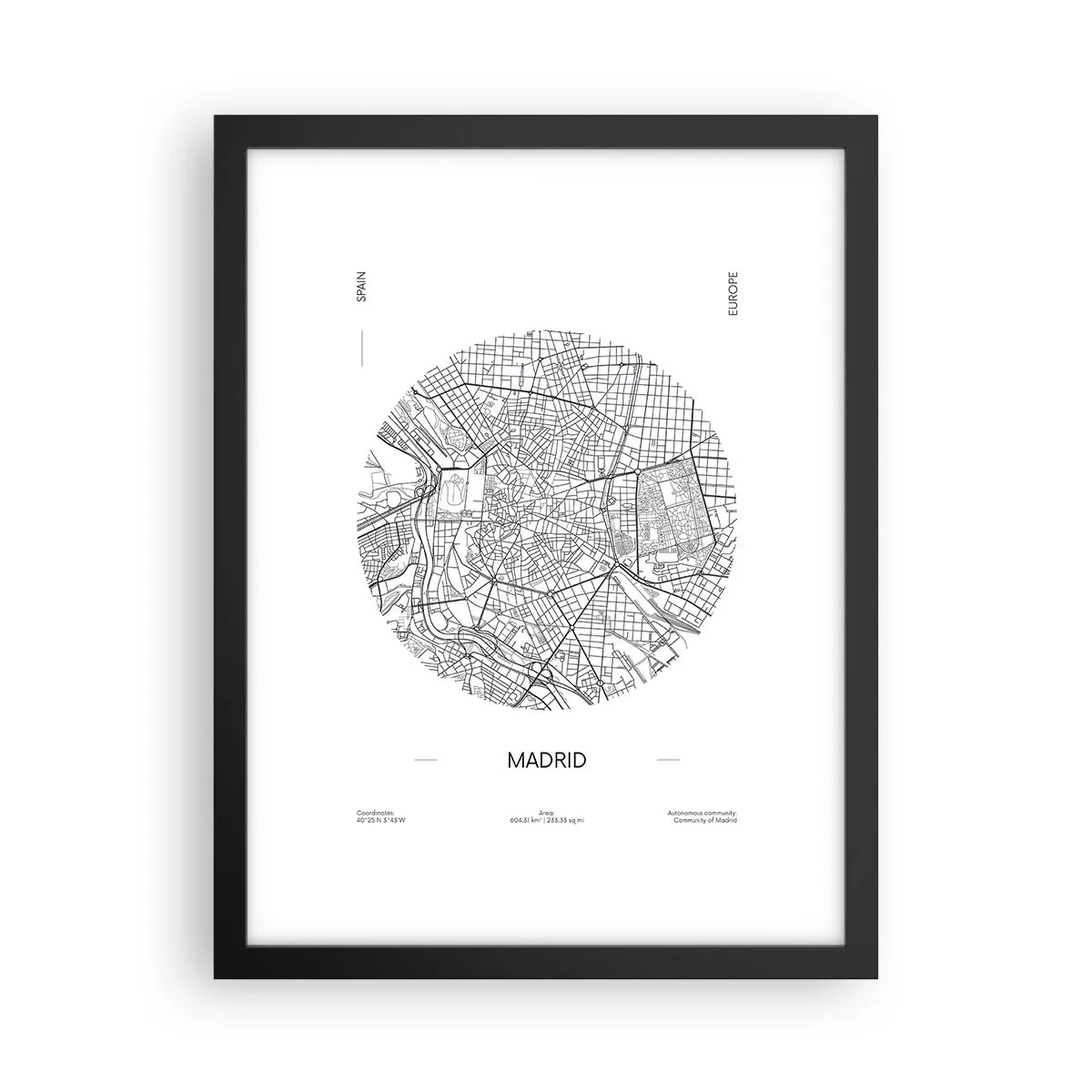 Póster en marco negro - Anatomía de Madrid - 30x40 cm
