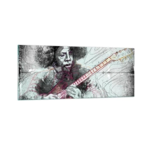 Cuadro sobre vidrio - Impresiones sobre Vidrio - Volando con la música - 100x40 cm