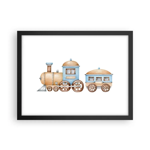 Póster en marco negro - De pie en la estación... - 40x30 cm