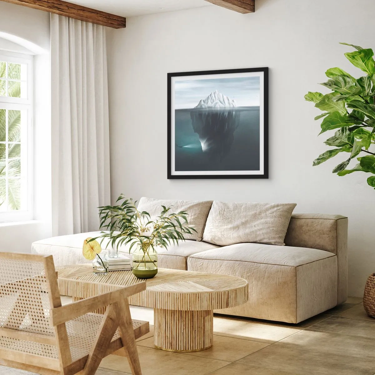 Póster en marco negro - Misterio submarino - 40x40 cm