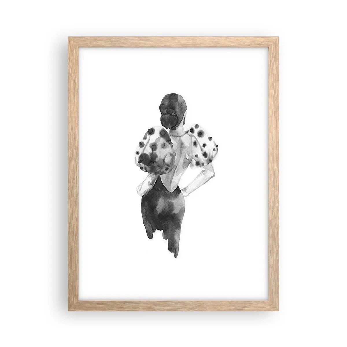 Póster en marco roble claro - Pasa justo por aquí - 30x40 cm