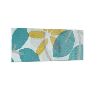 Cuadro sobre vidrio - Impresiones sobre Vidrio - Entre hojas azules - 100x40 cm