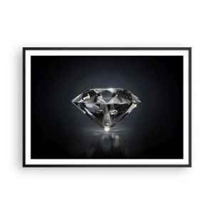 Póster en marco negro - Una interpretación artística de un diamante sobre un fondo oscuro. - 100x70cm - Riqueza y belleza - Decoración de pared moderna para salón y dormitorio ARTTOR