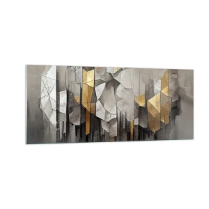 Cuadro sobre vidrio - Impresiones sobre Vidrio - Composición hecha de hielo y luz - 100x40 cm