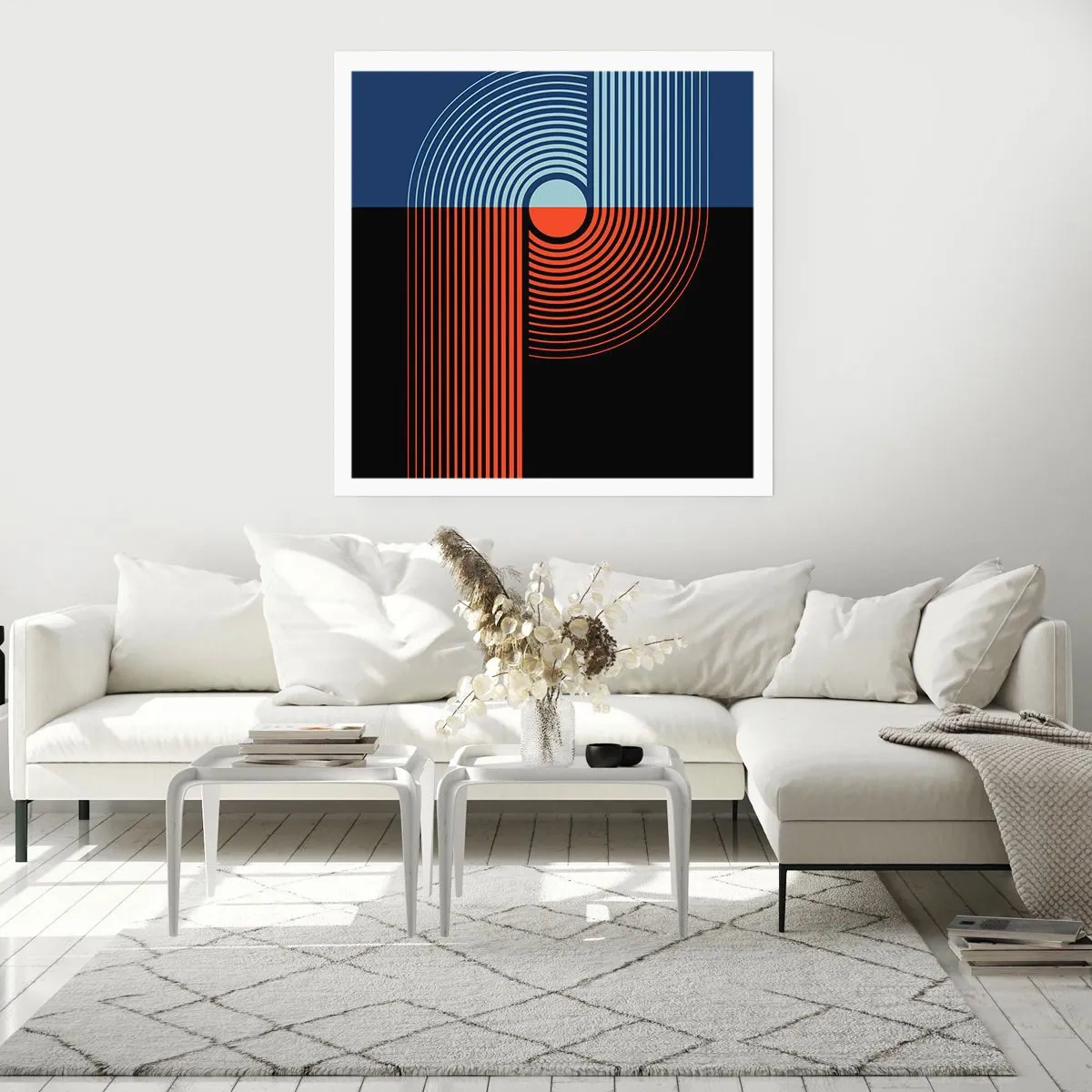 Póster - En un abrazo geométrico - 60x60 cm