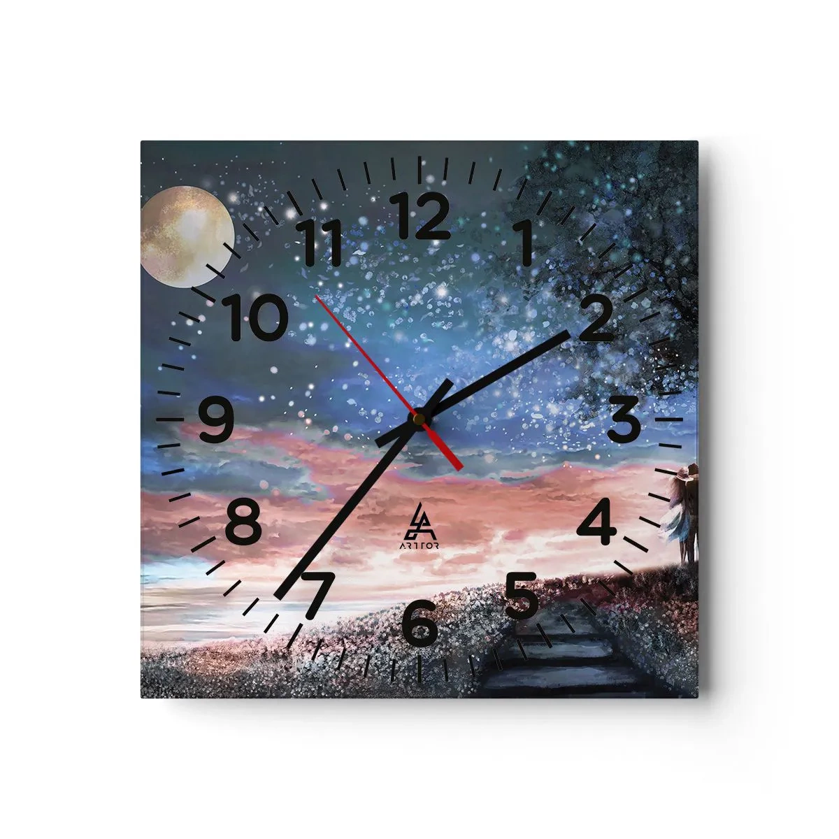 Reloj de pared - Reloj de vidrio - Un espectáculo estelar - 30x30 cm