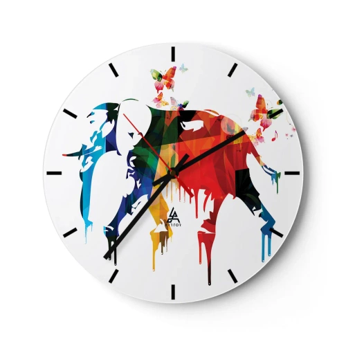Reloj de pared - Reloj de vidrio - Todo el mundo puede bailar - 40x40 cm