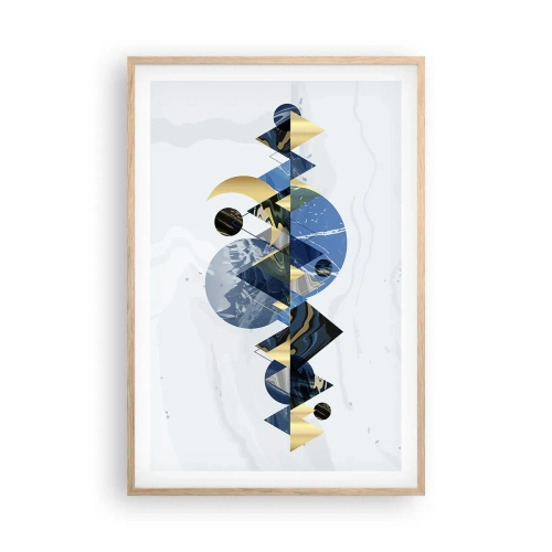 Póster en marco roble claro - Paisaje geométrico - 61x91 cm