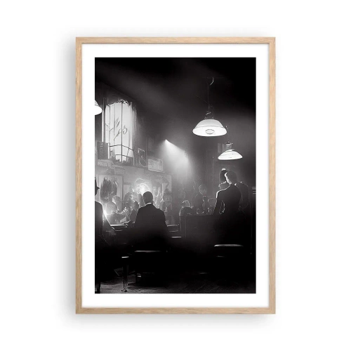 Póster en marco roble claro - En clave de jazz - 50x70 cm