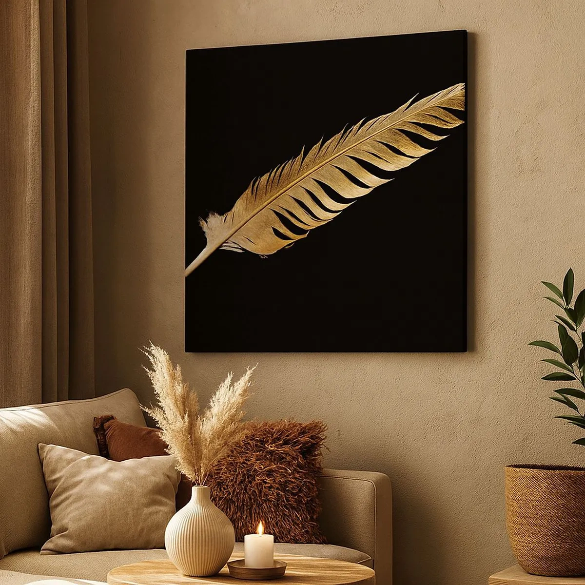 Cuadro sobre lienzo - Impresión de Imagen - Pluma de alta calidad - 30x30 cm