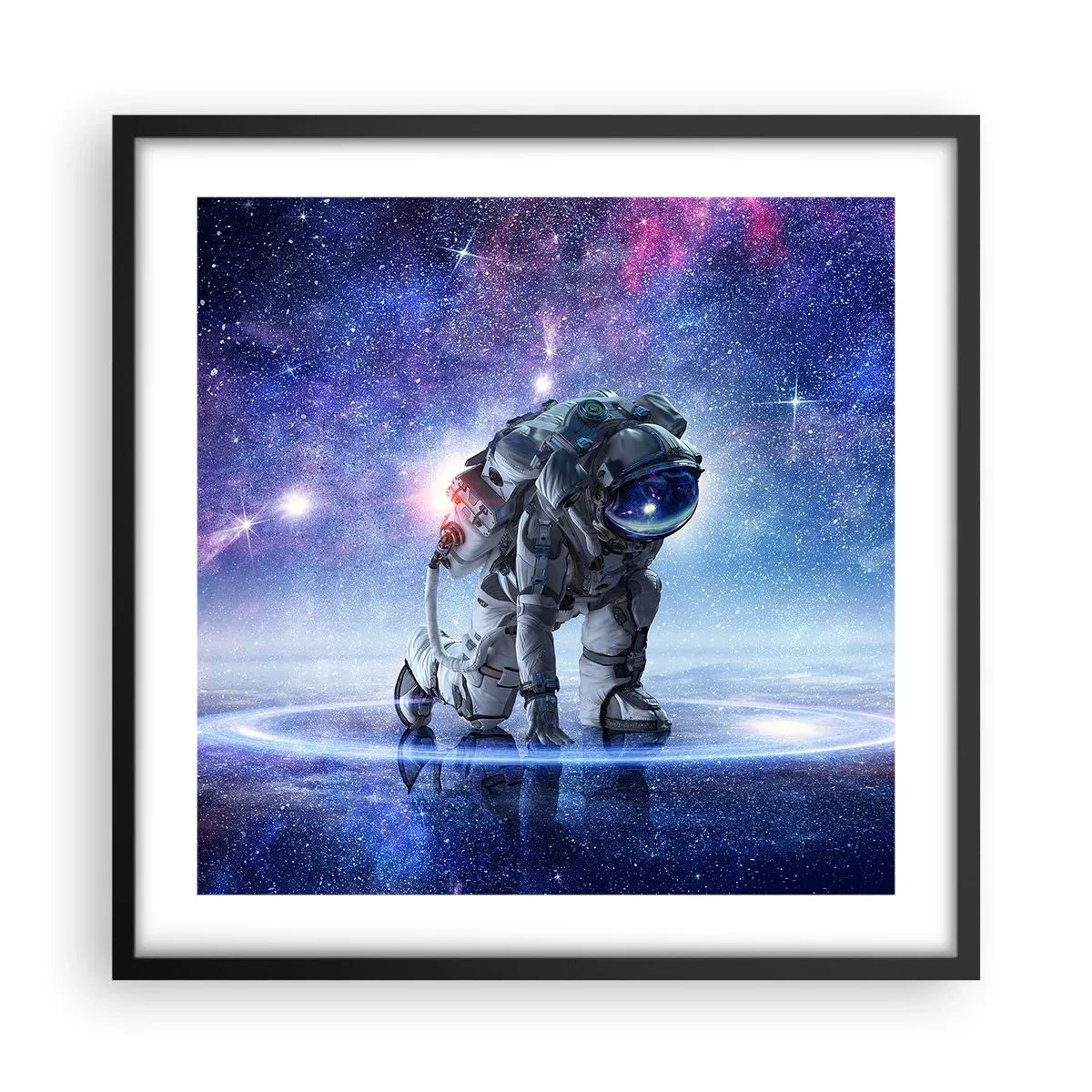 Póster en marco negro - Cielo estrellado sobre mí - 50x50 cm
