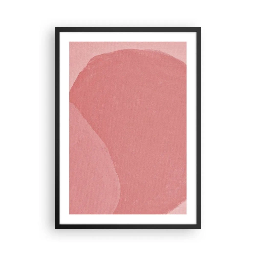 Póster en marco negro - Composición abstracta en tonos rosa - 50x70cm - Composición orgánica en rosa - Decoración de pared moderna para salón y dormitorio ARTTOR