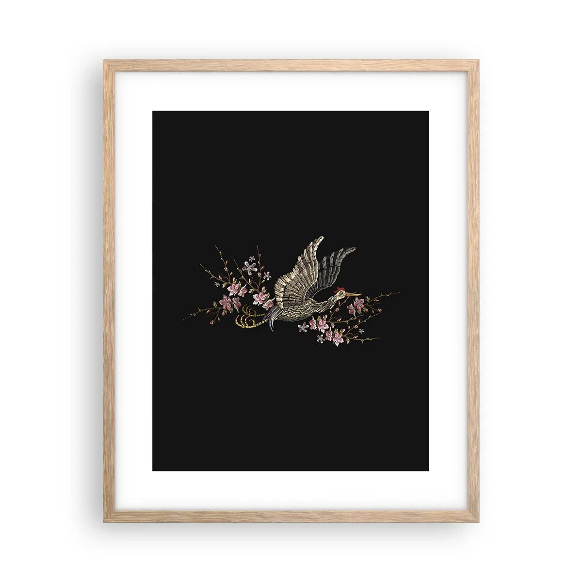 Póster en marco roble claro - Ave florida - 40x50 cm