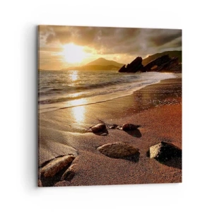 Cuadro sobre lienzo - Impresión de Imagen - Sigue el sol hacia las colinas - 70x70 cm