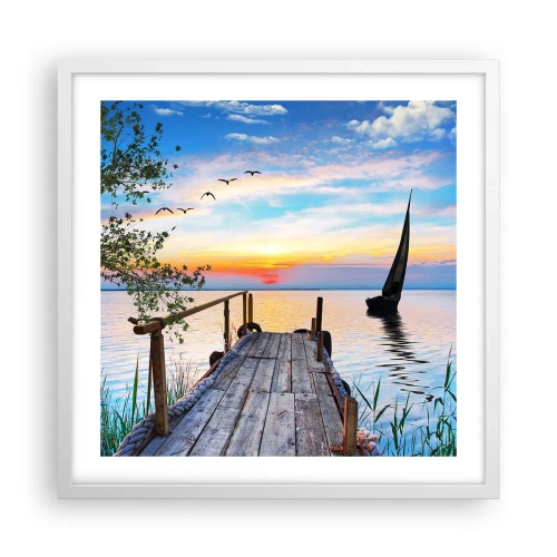 Póster en marco blanco - Que llegue la noche - 50x50 cm