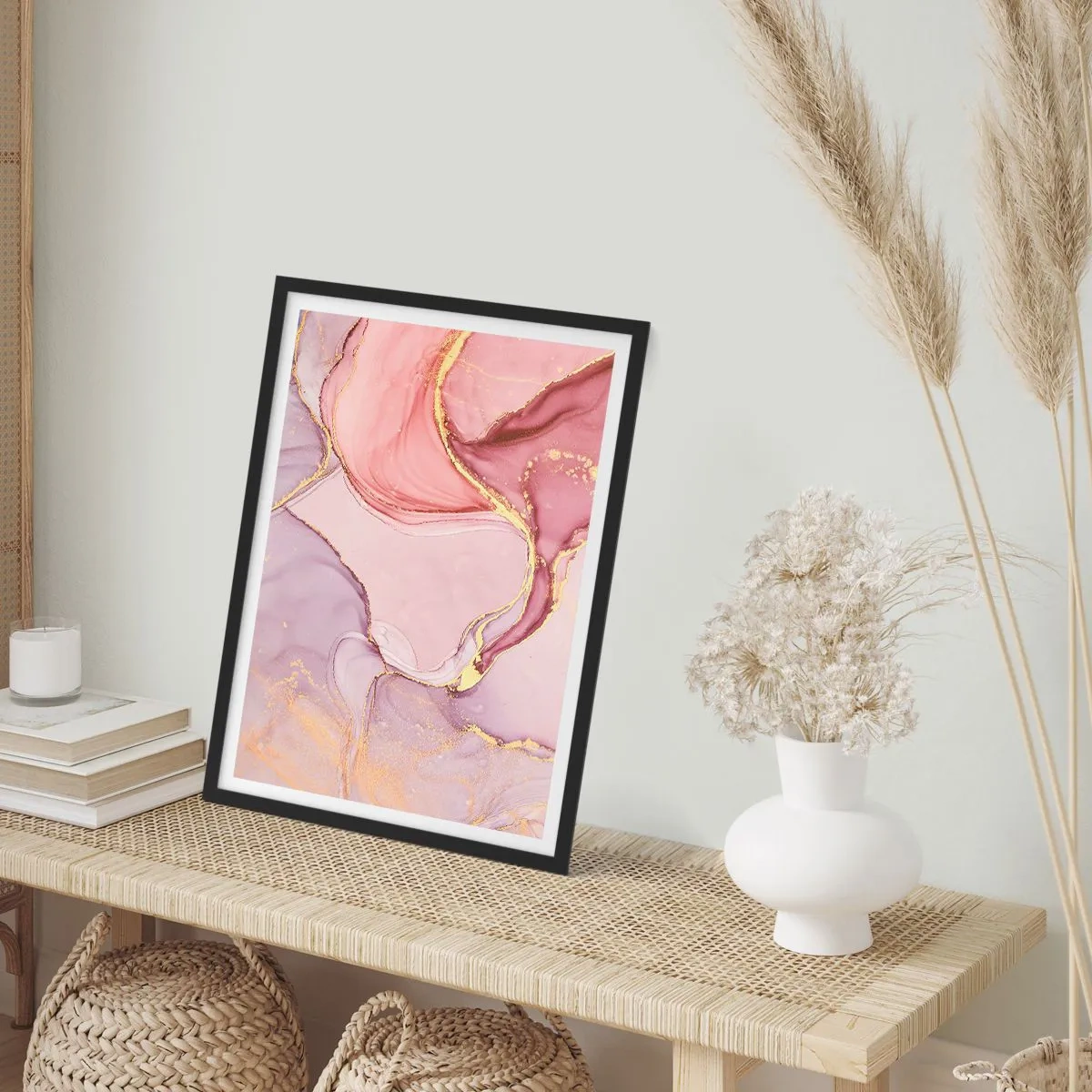 Póster en marco negro - Caricia de colores - 70x100 cm