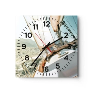Reloj de pared - Reloj de vidrio - A toda vela - 40x40 cm