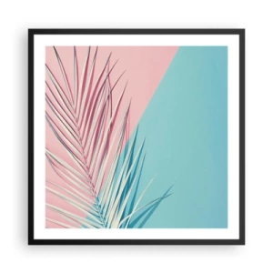 Póster en marco negro - Impresión tropical - 60x60 cm