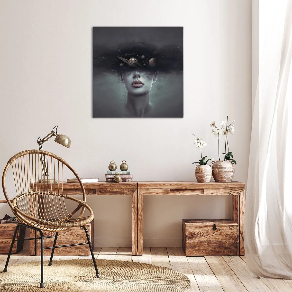 Cuadro sobre lienzo - Impresión de Imagen - Y los planetas sienten... - 60x60 cm