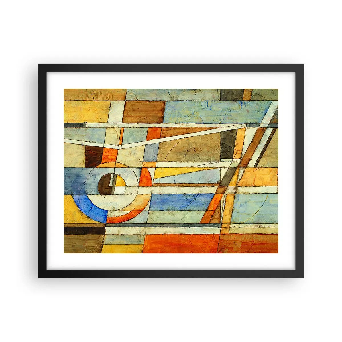 Póster en marco negro - Cubismo en una obra - 50x40 cm