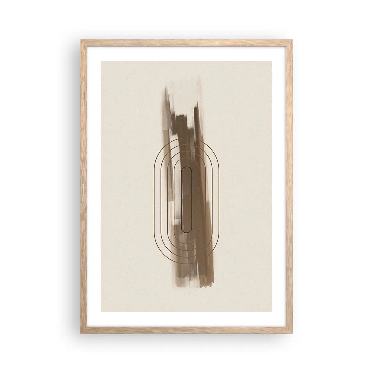 Póster en marco roble claro - Un soplo de gris - 50x70 cm