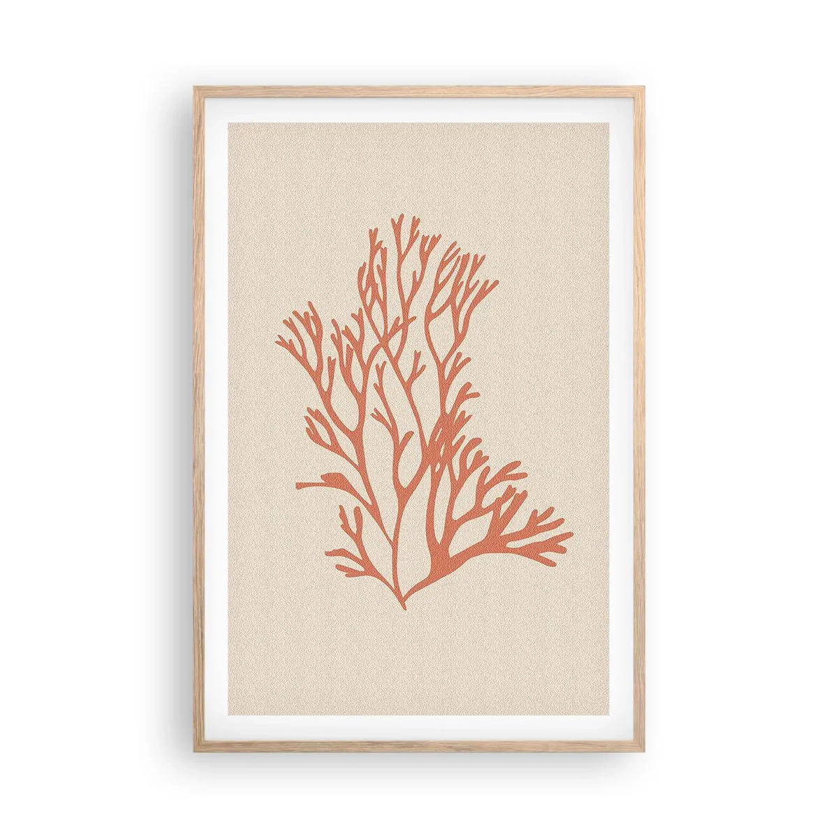 Póster en marco roble claro - Filigrana de coral - 61x91 cm