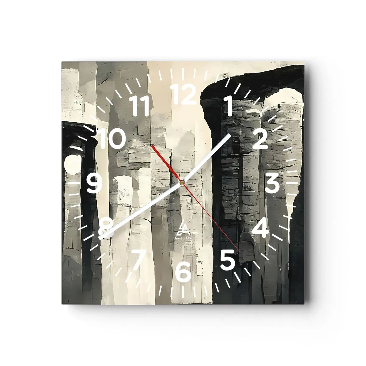 Reloj de pared - Reloj de vidrio - La majestuosidad de la antigüedad - 40x40 cm