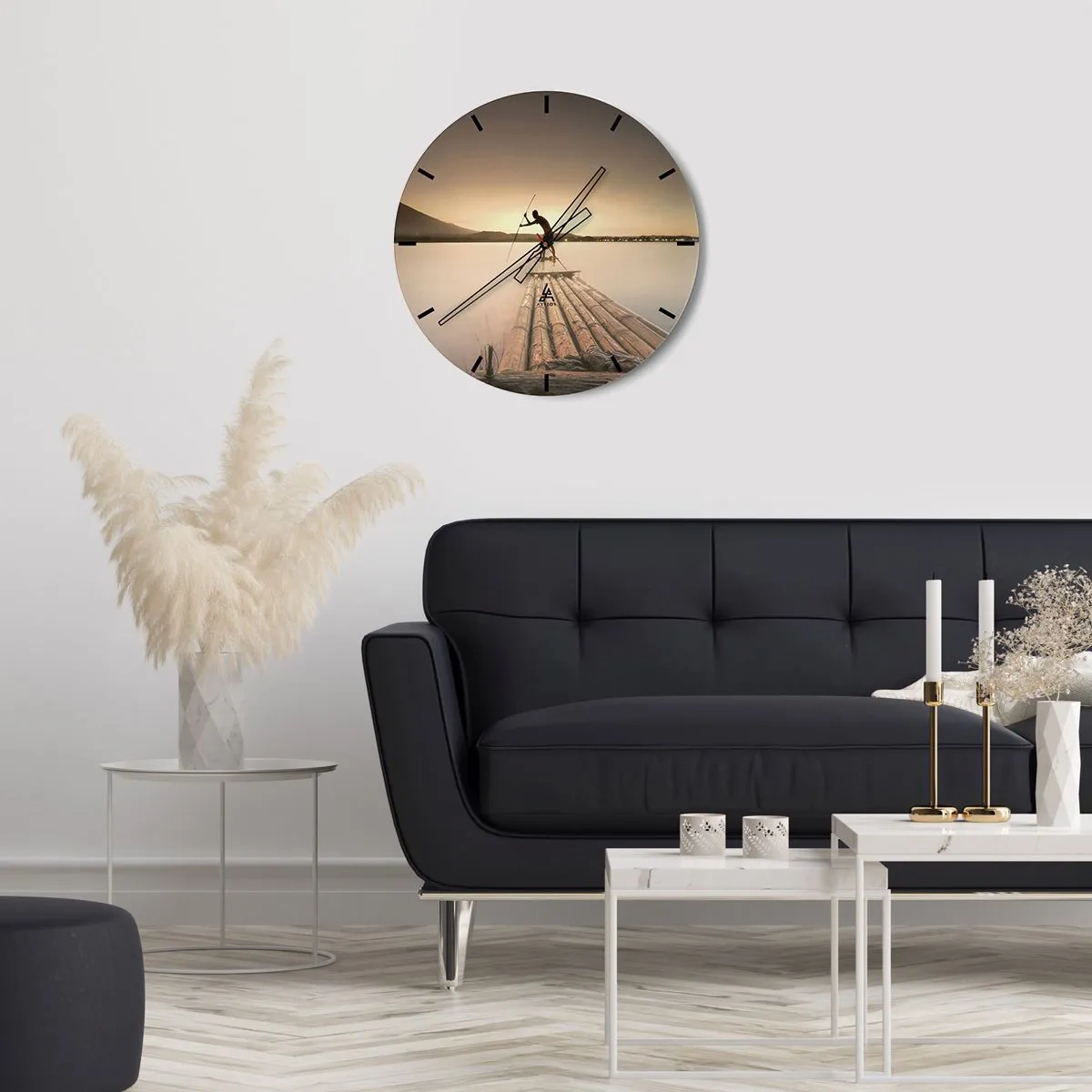 Reloj de pared - Reloj de vidrio - Antes del descanso - 30x30 cm