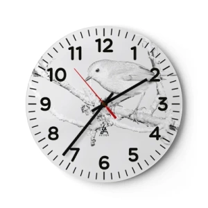 Reloj de pared - Reloj de vidrio - Mañana de invierno - 30x30 cm