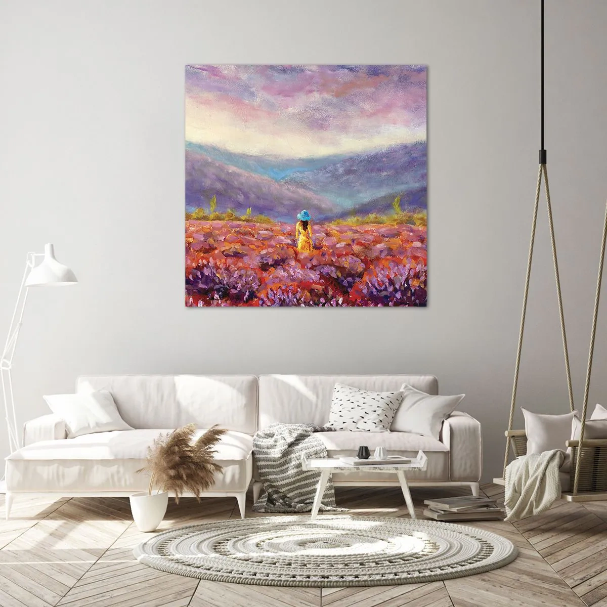 Cuadro sobre lienzo - Impresión de Imagen - En un mundo de lavanda - 30x30 cm