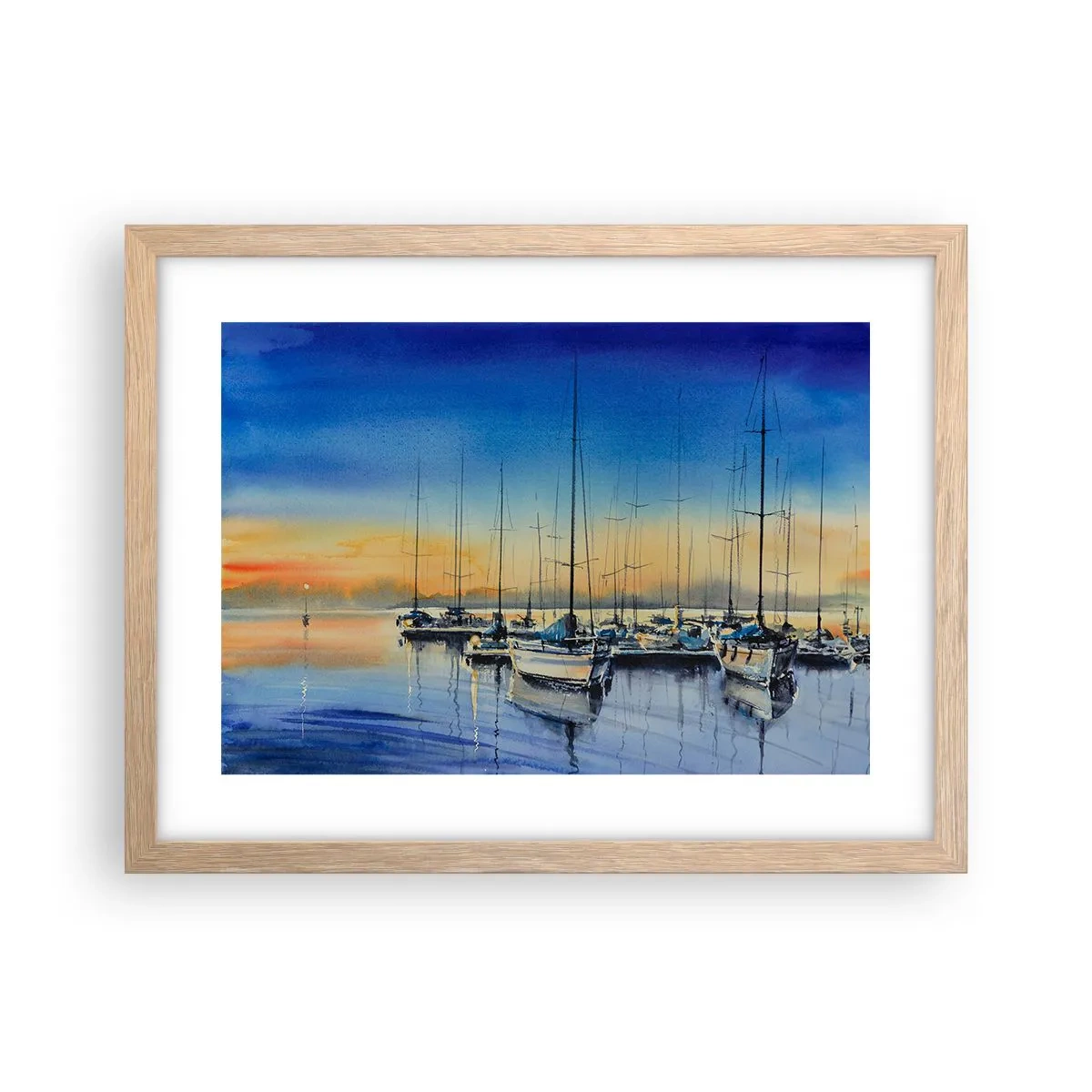 Póster en marco roble claro - El final de un buen día - 40x30 cm