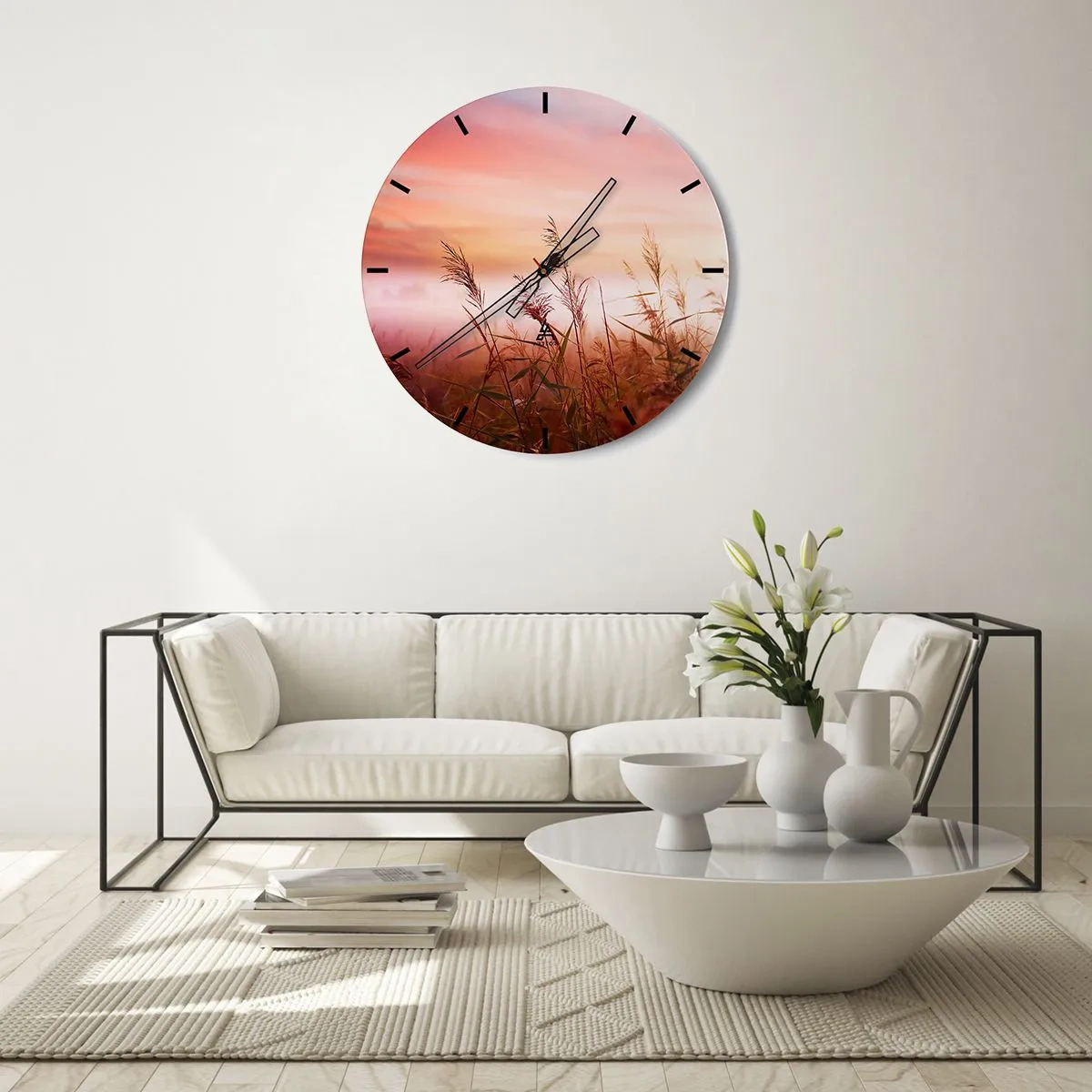 Reloj de pared - Reloj de vidrio - El arte del viento - 40x40 cm