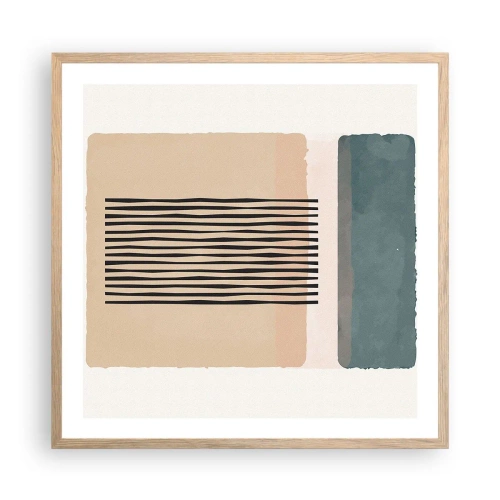 Póster en marco roble claro - Todo en orden - 60x60 cm