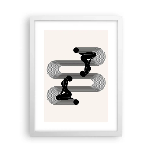 Póster en marco blanco - Simetría sensual - 30x40 cm