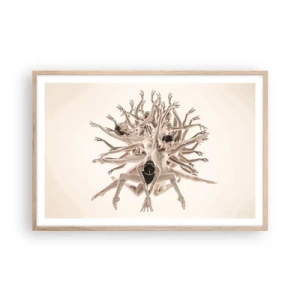 Póster en marco roble claro - Floreciendo en la danza - 91x61 cm