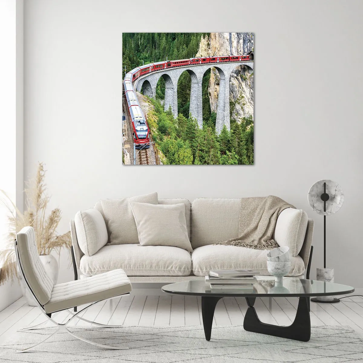 Cuadro sobre vidrio - Impresiones sobre Vidrio - Atravesando las montañas - 40x40 cm