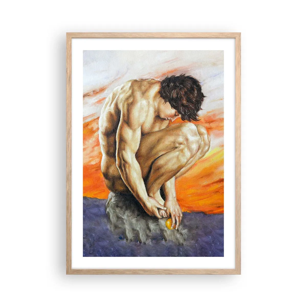 Póster en marco roble claro - Sumergido en sí mismo - 50x70 cm