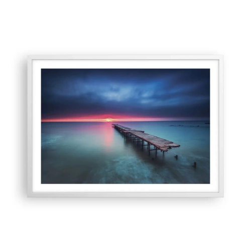 Póster en marco blanco - Entre el cielo y el agua - 70x50 cm