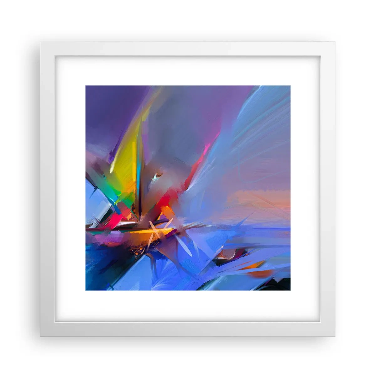 Póster en marco blanco - Como un pájaro - 30x30 cm