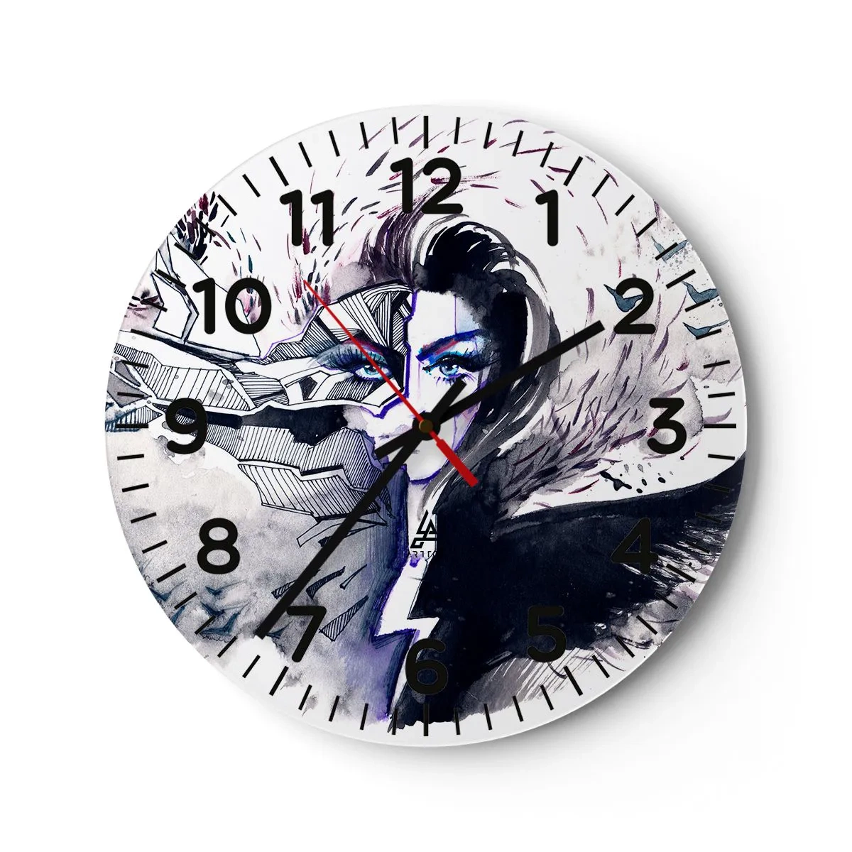 Reloj de pared - Reloj de vidrio - Demoníaca y hermosa - 40x40 cm