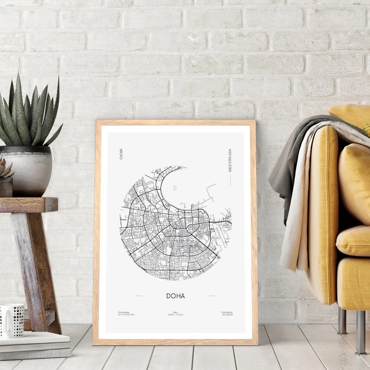 Póster en marco roble claro - Anatomía de Doha - 40x50 cm