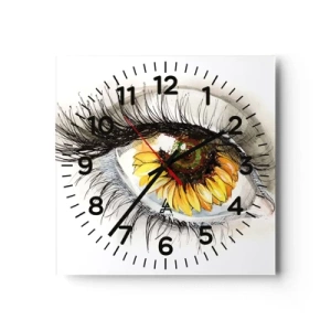 Reloj de pared - Reloj de vidrio - Un aspecto tan caluroso como el verano - 30x30 cm