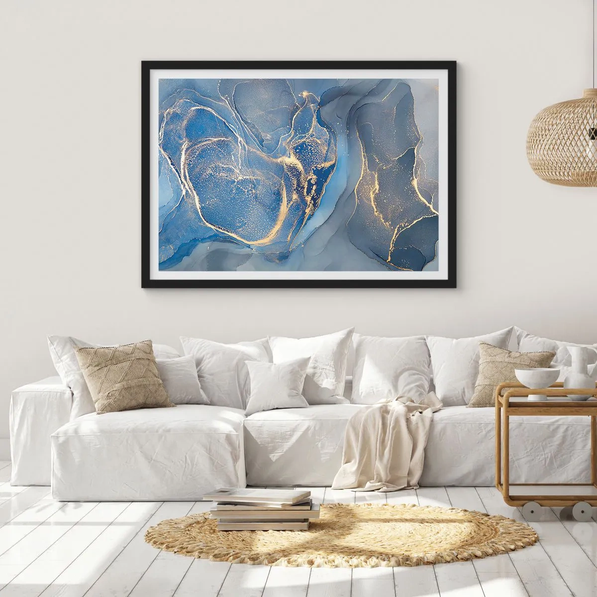 Póster en marco negro - Polvo de oro - 50x40 cm